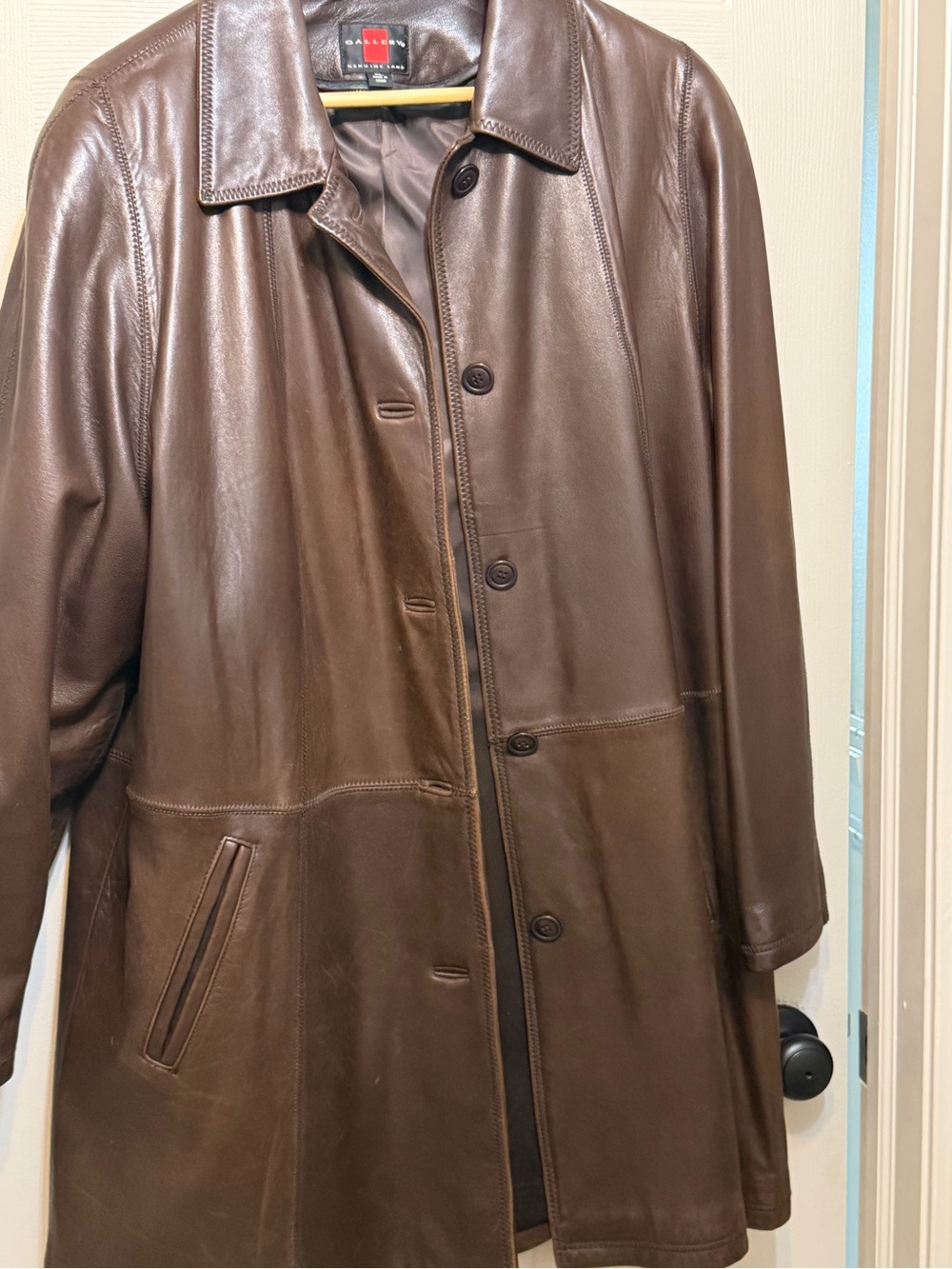 Gallery Brown Leather Coat